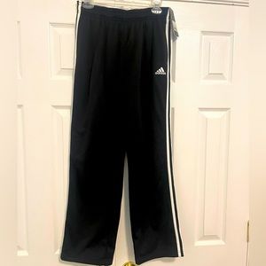 NWT Adidas Boy’s Large Black Athletic Pants with White Stripe